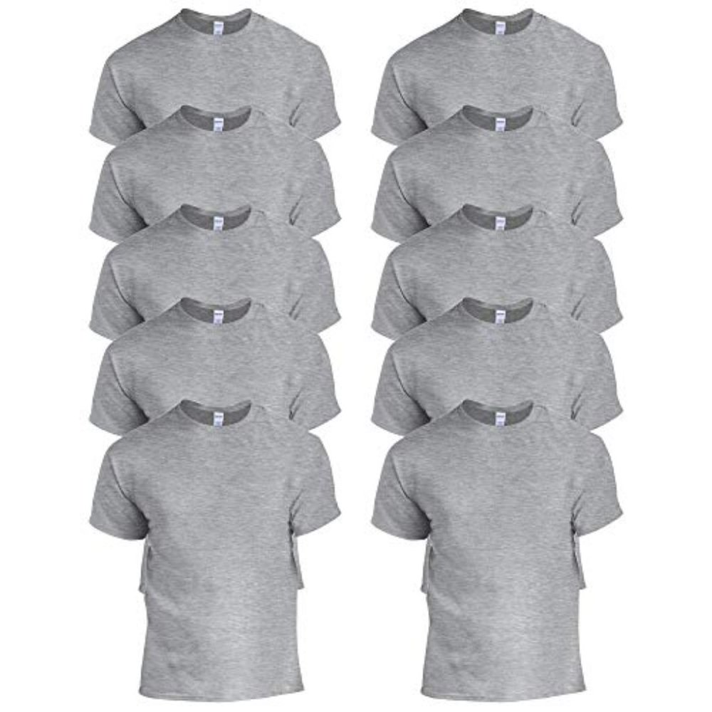 Gildan Men's Short Sleeve Crew Sport Grey Tees 6Pk
